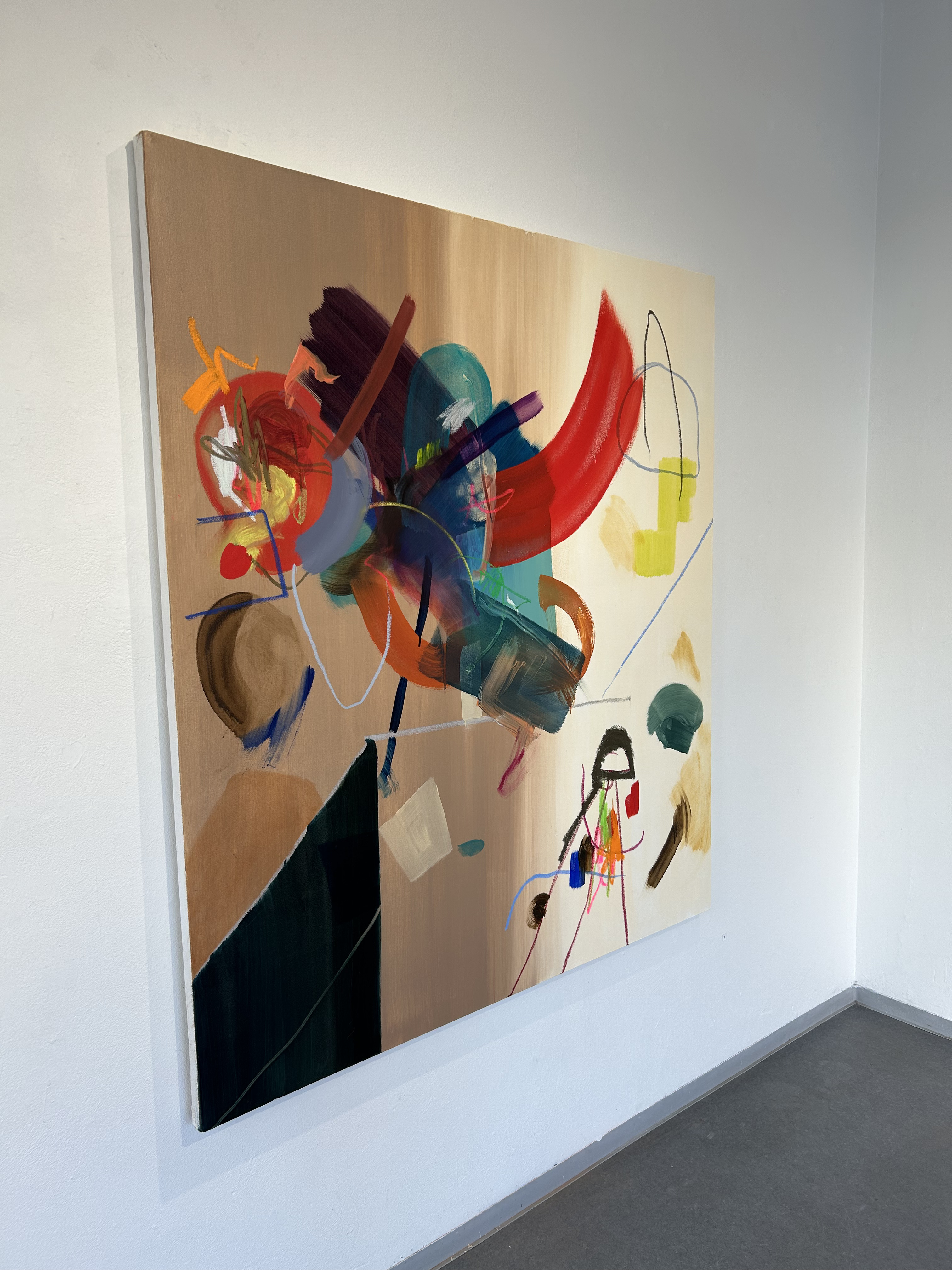 Abstract oil painting by Finnish artist Matti Närekangas, 2025