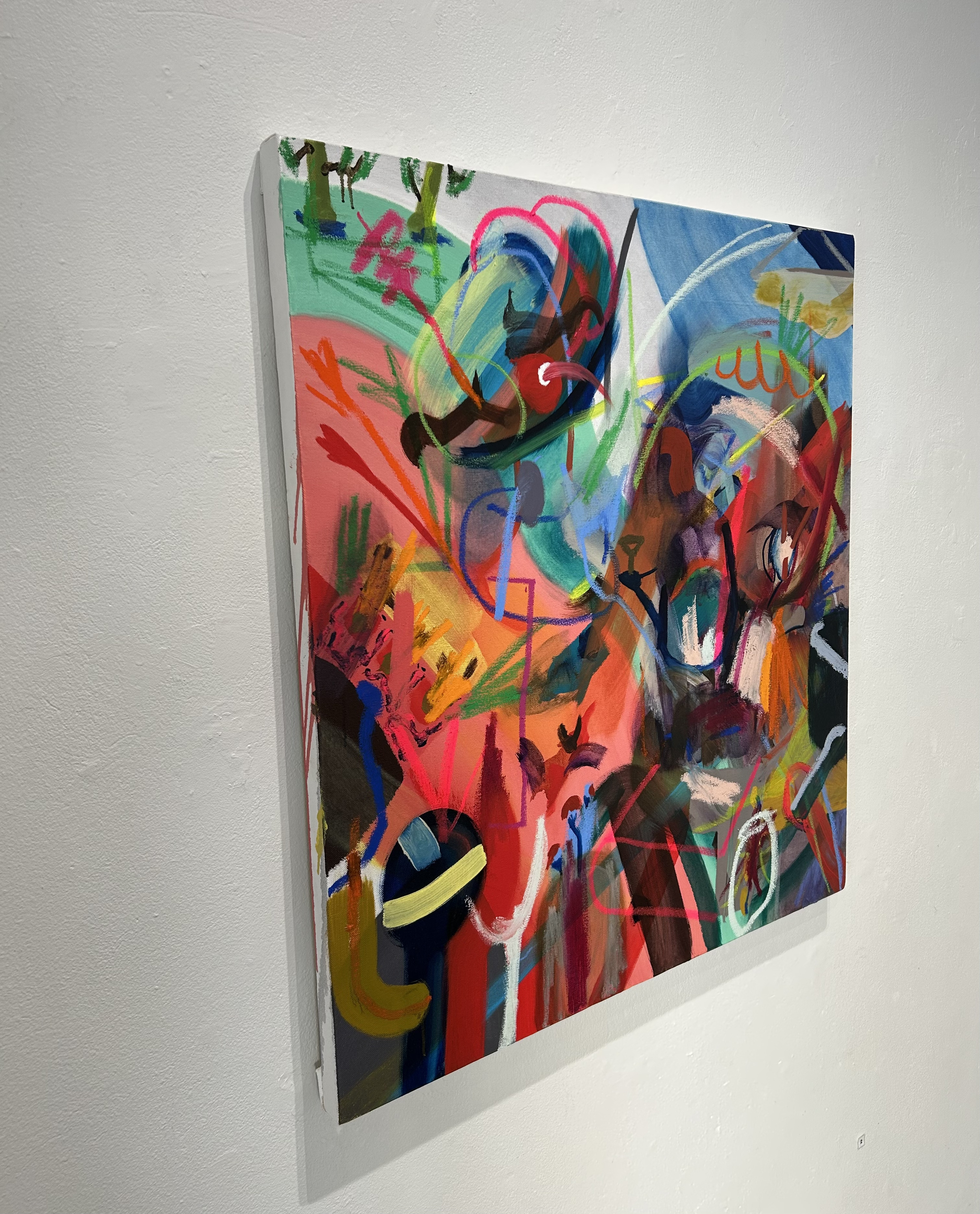 Abstract oil painting by Finnish artist Matti Närekangas, 2025