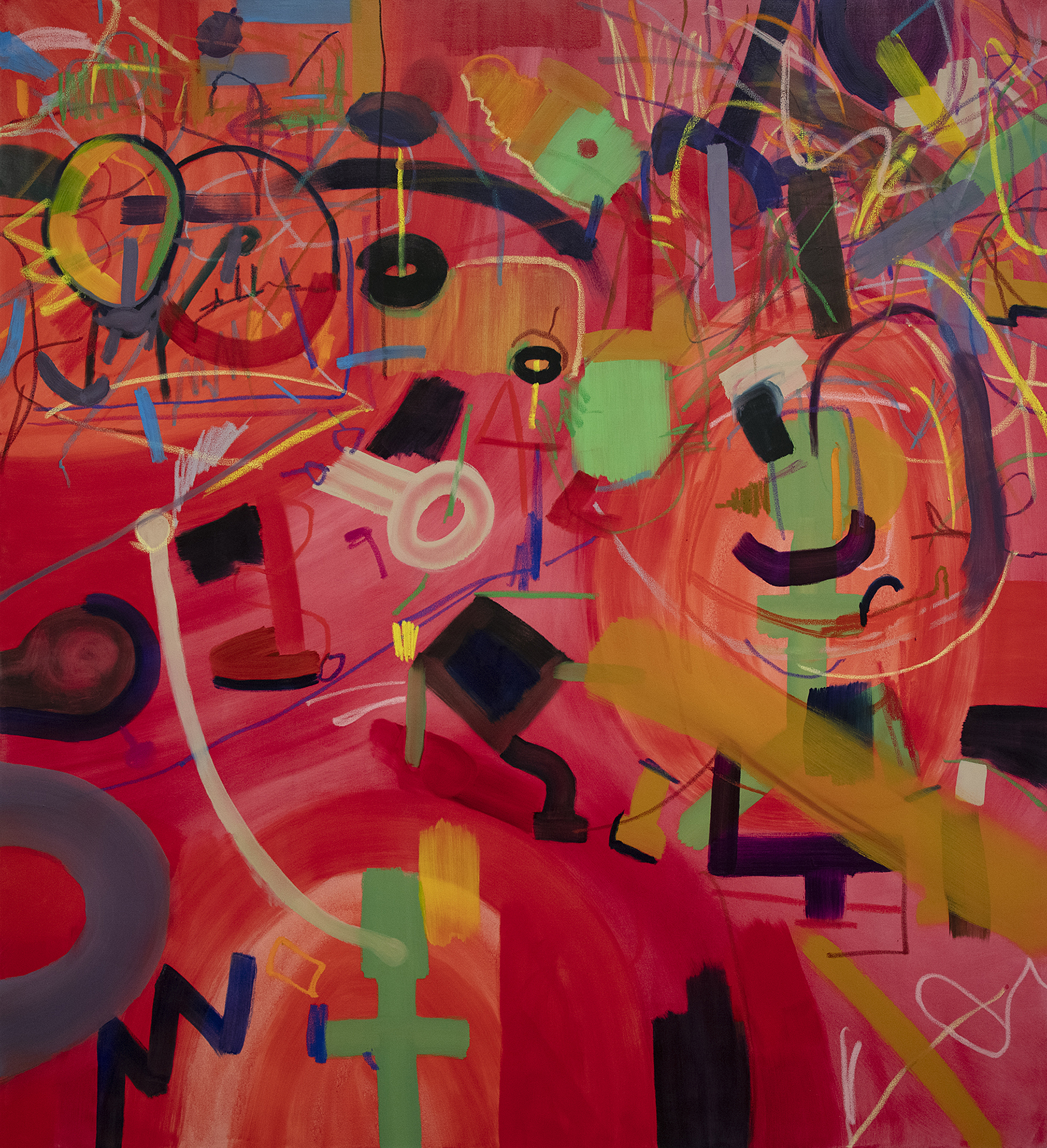 Abstract oil painting by Finnish artist Matti Närekangas, 2024