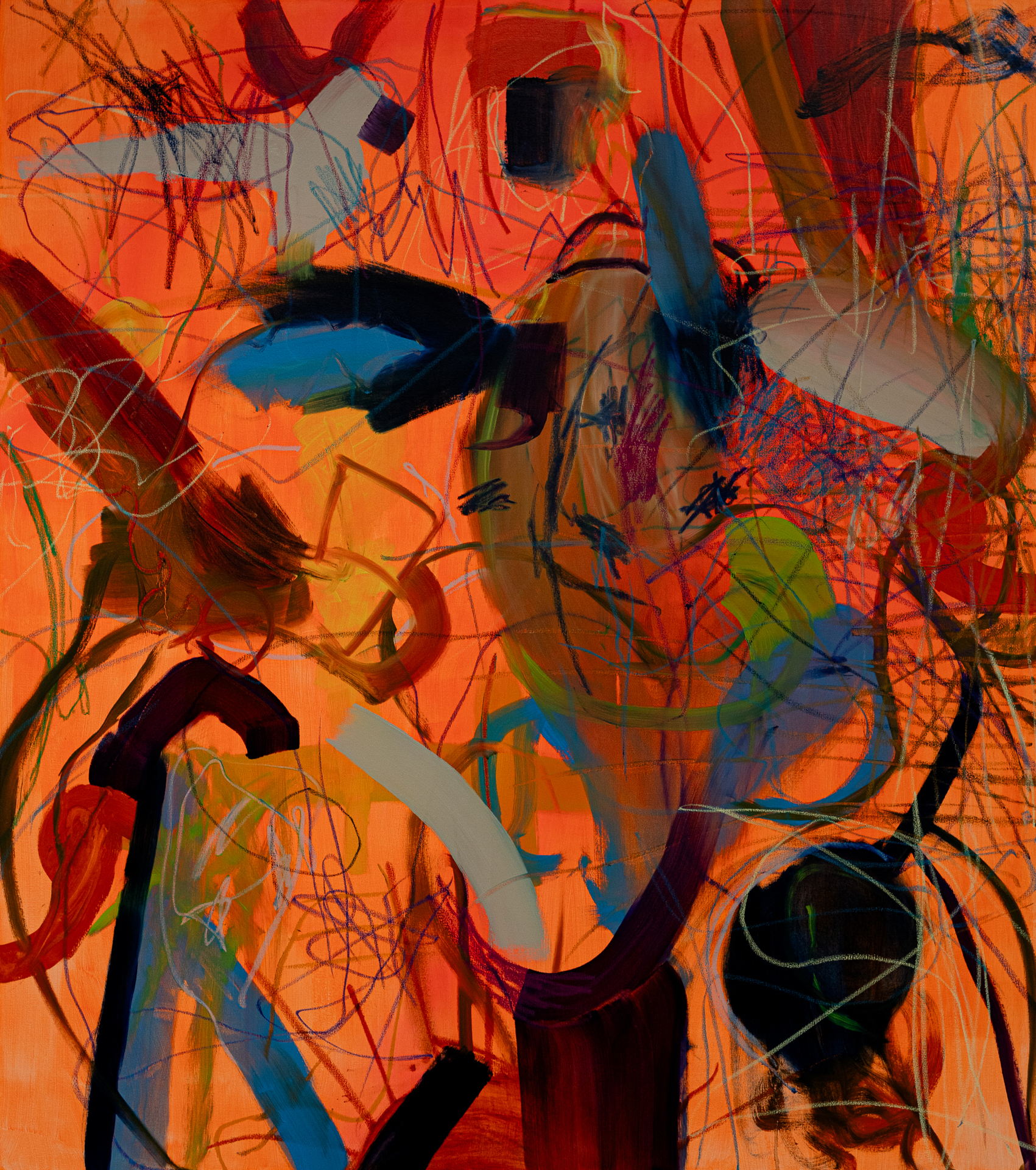 Abstract oil painting by Finnish artist Matti Närekangas, 2024