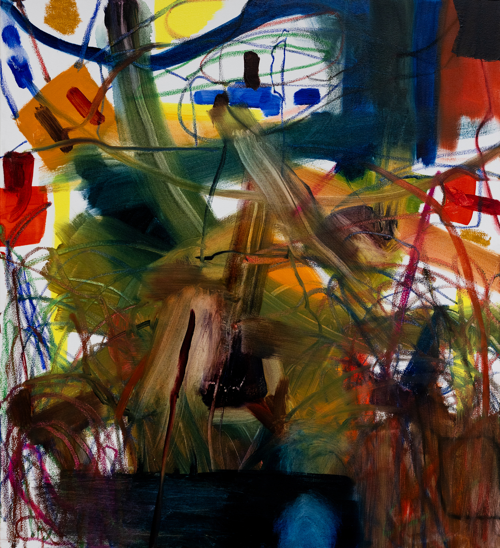 Abstract oil painting by Finnish artist Matti Närekangas, 2023