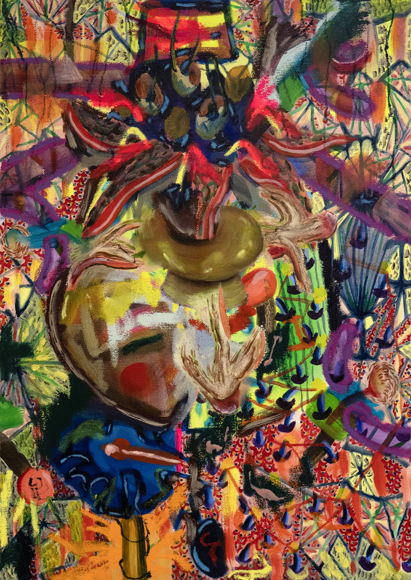 Abstract oil painting by Finnish artist Matti Närekangas, 2025